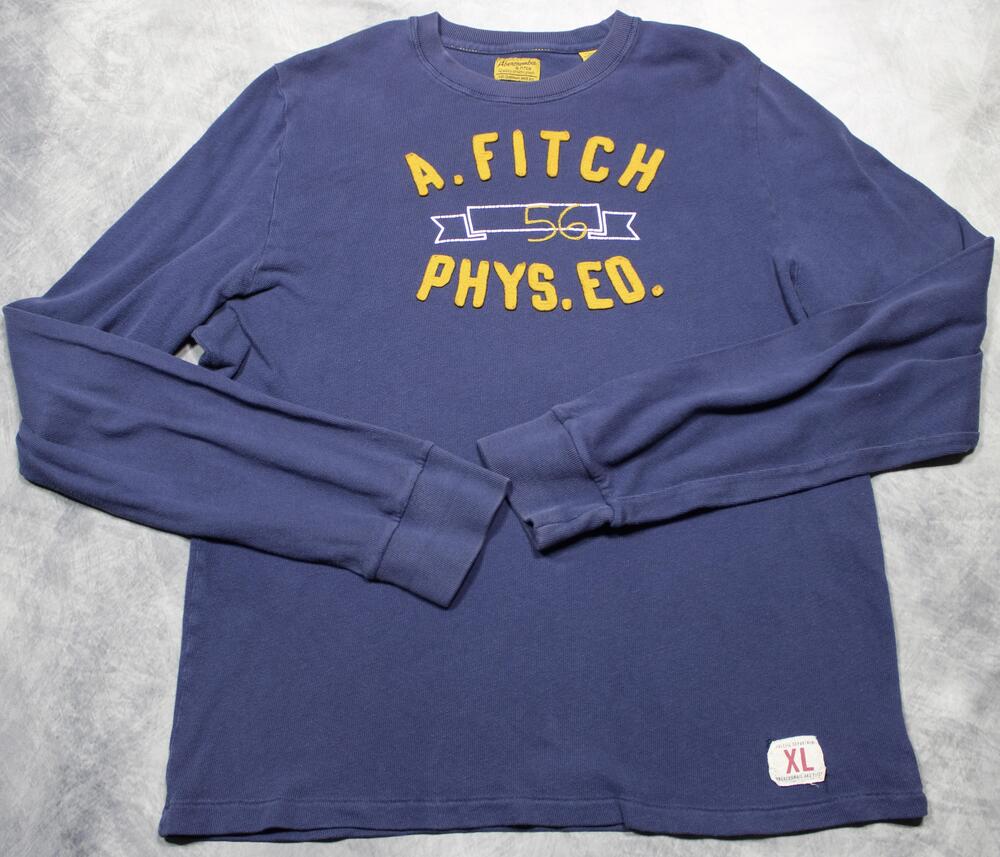 Vintage Abercrombie & Fitch XL Blue Long Sleeve Shirt A Fitch Phys Ed Y2K